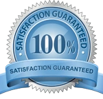 100% satisfaction guarantee seal for commercial copier rental and Chicago MFP service in the 60601 Loop district.